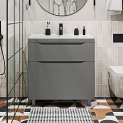 Vivon Тумба под раковину Shelly 80 серая матовая – фотография-1